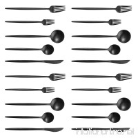 Artthome 20-Piece 18/10 Stainless Steel Flatware Silverware Dinnerware Set Cutlery Tableware Include Knife Fork Spoon Dishwasher Safe (black matte) - B07FSV4VBM